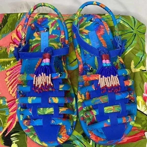 Farm Rio Blue Strap Sandals - Picture 3 of 10